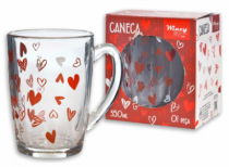 CANECA IN LOVE VIDRO 350ML - Distribuidora 12 de Outubro