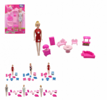 BONECA GLAM GIRL COM KIT MOVEIS SRT COR 9 PÇS - Distribuidora 12 de Outubro