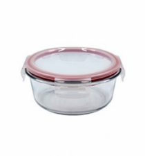 POTE DE VIDRO HERMETICO REDONDO 650ML VERMELH - Distribuidora 12 de Outubro