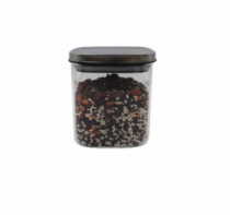 POTE QUADRADO TAMPA INOX 8X8X12CM 550ML - Distribuidora 12 de Outubro