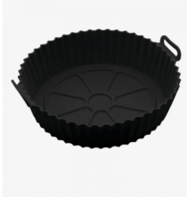 FORMA REDONDA DE SILICONE PRETO P/ AIR FRYER - Distribuidora 12 de Outubro