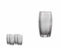 CJ 4 COPOS VIDRO VERRES PRETO FUME 365ML - Distribuidora 12 de Outubro