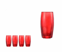 CJ 4 COPOS VIDRO VERRES VERMELHO 365ML - Distribuidora 12 de Outubro
