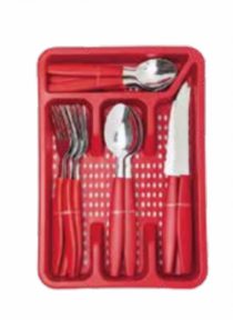 KIT TALHERES L CANADA VERMELHO 24PCS - Distribuidora 12 de Outubro