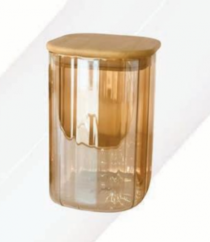 POTE HERMETIC CANELADO 850ML AMBAR - Distribuidora 12 de Outubro