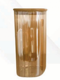 POTE HERMETICO CANELADO 1300ML AMBAR - Distribuidora 12 de Outubro