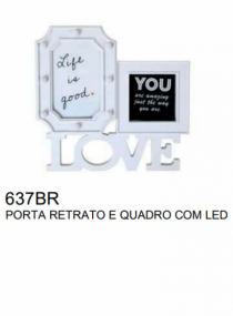 PORTA RETRATO E QUADRO COM LED 29X29X2CM - Distribuidora 12 de Outubro