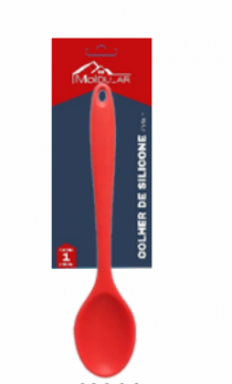 COLHER DE SILICONE VERMELHA 26.9X6CM - Distribuidora 12 de Outubro