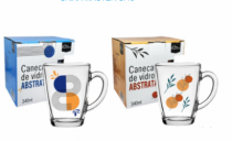 CANECA DE VIDRO CONICA ABSTRATA SORT - Distribuidora 12 de Outubro