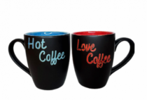 CANECA CERAMICA COFFEE BICOLOR PRETA 320ML - Distribuidora 12 de Outubro
