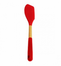 ESPATULA C/ CABO DE MADEIRA E SILICONE VERMEL - Distribuidora 12 de Outubro