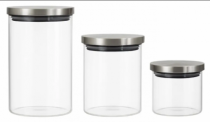 JG POTES VIDRO TAMPA INOX 290 ML/600 ML/950ML - Distribuidora 12 de Outubro