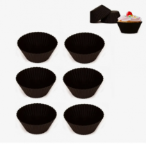 JG FORMAS EM SILICONE PRETO 6,8 X 3CM 6 PCS - Distribuidora 12 de Outubro