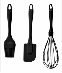 KIT DE BOLO SILICONE PRETO 3PCS - Distribuidora 12 de Outubro