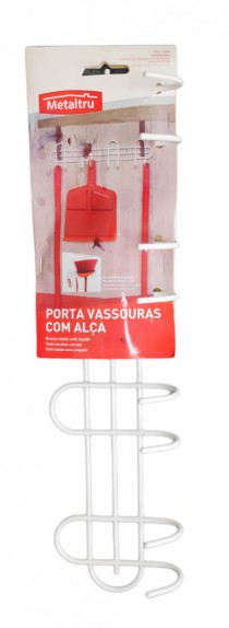 PORTA VASSOURAS COM ALCA BRANCO - Distribuidora 12 de Outubro