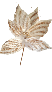 H. BICO DE PAPAGAIO C/GLITTER (BRANCO) 25CM - Distribuidora 12 de Outubro