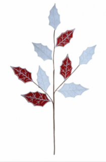 H.FOLHA (VERMELHO BRANCO) 78CM (FLORARTE) - Distribuidora 12 de Outubro