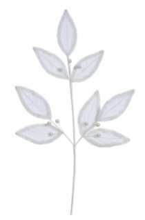 H.FOLHA NATAL AVELUDADO (BRANCO) 63CM - Distribuidora 12 de Outubro