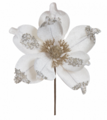 H.MAGNOLIA NATAL AVELUDADO (OFF WHITE) 18CM - Distribuidora 12 de Outubro