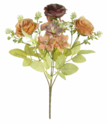 B.ROSA HORTENSIA X5 (OCRE OUTONO) 30CM - Distribuidora 12 de Outubro