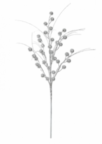 C.BOLINHAS NATAL C/GLITTER (PRATA) 58CM (FLOR - Distribuidora 12 de Outubro