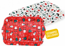BANDEJA BOZE XMAS SORT PT 1PC 24,5 X 23CM - Distribuidora 12 de Outubro