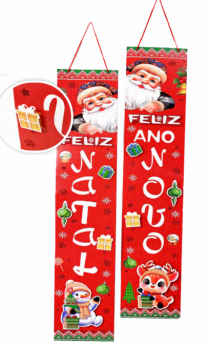 TOTEM FELIZ NATAL SORT PP 1PC 87 X 19,5CM - Distribuidora 12 de Outubro