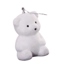 ENFEITE DE ARVORE URSO BLANC 1PC 9,5X7CM - Distribuidora 12 de Outubro