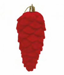 PINHA ENFEITE VELVET ROUGUE 1PC 8 X 15CM - Distribuidora 12 de Outubro