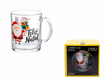 CANECA NATAL MERRY CAIXA VD 1PC 320ML - Distribuidora 12 de Outubro