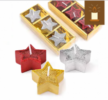 VELA ESTRELA GLITTER SORT 3 PCS 4,2 X 2,3CM - Distribuidora 12 de Outubro