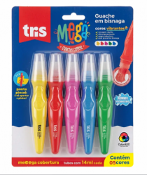 TINTA GUACHE TRIS MEGA BISN REG 14ML 5C - Distribuidora 12 de Outubro