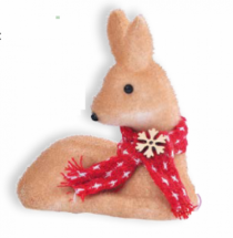 RENA FLOCADA SCARF SNOW 12,5 X 7,5 X 13,5CM - Distribuidora 12 de Outubro