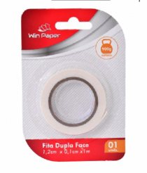 FITA DUPLA FACE ESPUMA 1MM X 12MM X 1M - Distribuidora 12 de Outubro