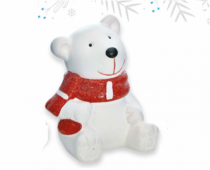URSO POLAR SCARF LISTRA DOL 11 X 12 X 13,5CM - Distribuidora 12 de Outubro