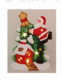 CASA ARVORE PAPAI NOEL CE 1PC 13 X 6 X 17CM - Distribuidora 12 de Outubro