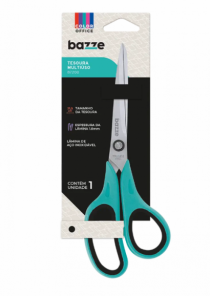 TESOURA COLORS BAZZE B7200CART 1UN - Distribuidora 12 de Outubro