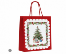 SACOLA PAPEL VERMELHO 32X26X12CM - Distribuidora 12 de Outubro