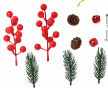 ENFEITE XMAS BERRY DIY PT 9PCS 13X20CM - Distribuidora 12 de Outubro