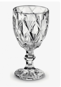 TACA DE VIDRO DIAMANTE CLEAR 330ML - Distribuidora 12 de Outubro