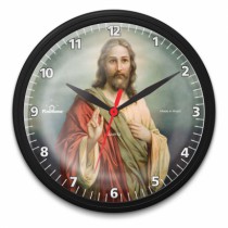 RELOGIO REDONDO OMEGA PRETO-JESUS CRISTO - Distribuidora 12 de Outubro