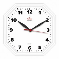 RELOGIO OCTOGONO GAMA BRANCO CLASSICO - Distribuidora 12 de Outubro