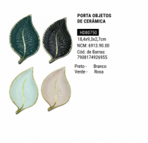 PORTA OBJETOS DE CERAMICA FOLHAS - Distribuidora 12 de Outubro