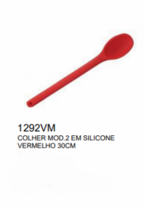 COLHER MOD 02 EM SILICONE 30CM VERMELHA - Distribuidora 12 de Outubro