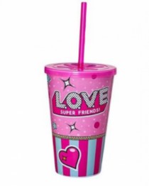 COPO COM TAMPA E CANUDO LOVE 550ML - Distribuidora 12 de Outubro