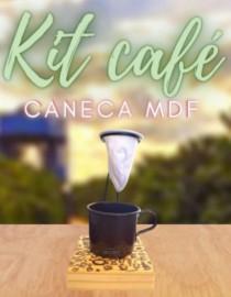 KIT CAFE NA CANECA MDF 08 PRETO - Distribuidora 12 de Outubro