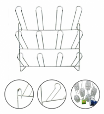 SECADOR COPOS 12 UNI CROMADO 13X22X27,5CM - Distribuidora 12 de Outubro