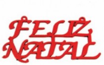 ENFEITE FELIZ NATAL 3 PECAS 14X7,5CM - Distribuidora 12 de Outubro