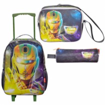 KIT MOCHILA INFANTIL COM RODINHA CYBER STEEL - Distribuidora 12 de Outubro