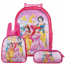KIT MOCHILA LANCHEIRA E ESTOJO DISNEY PRINCES - Distribuidora 12 de Outubro